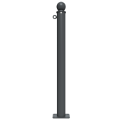 Ornamental bollard | Series 474B | � 76 mm | stationary, to be fixed by plugswith base plate 100 x 150 mm | without lock | with 1 eyelet